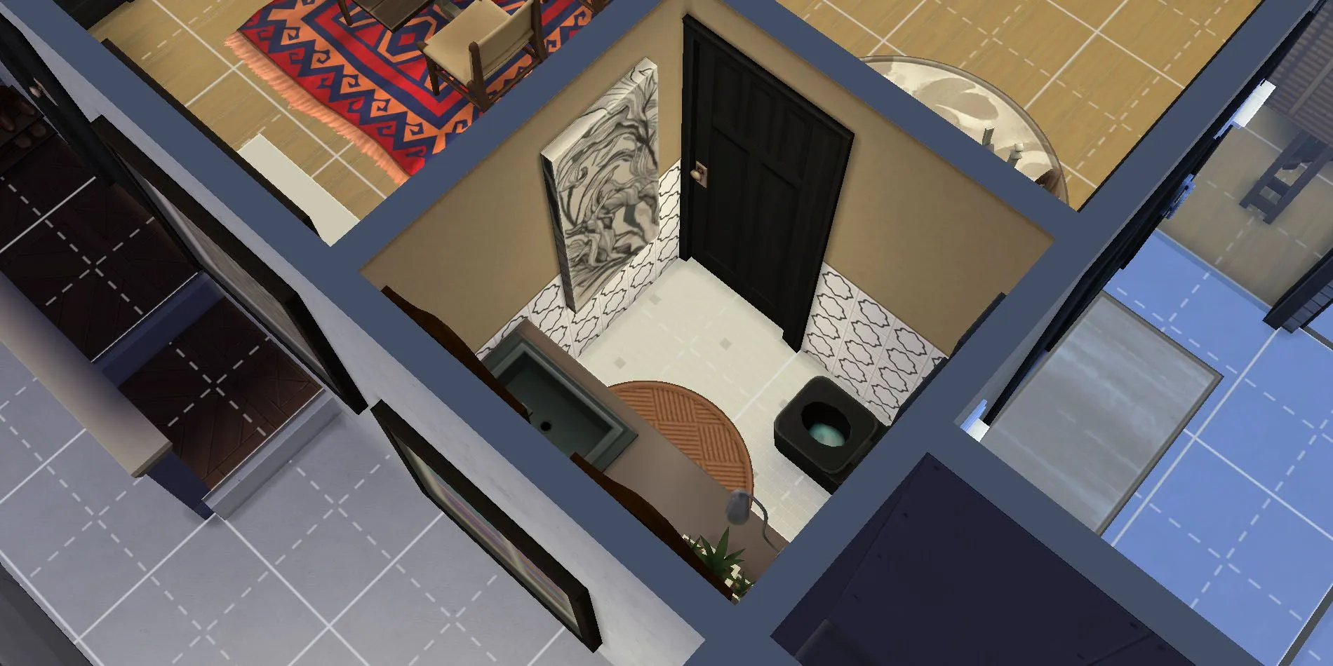 El baño está demasiado cerca de la puerta en Los Sims 4