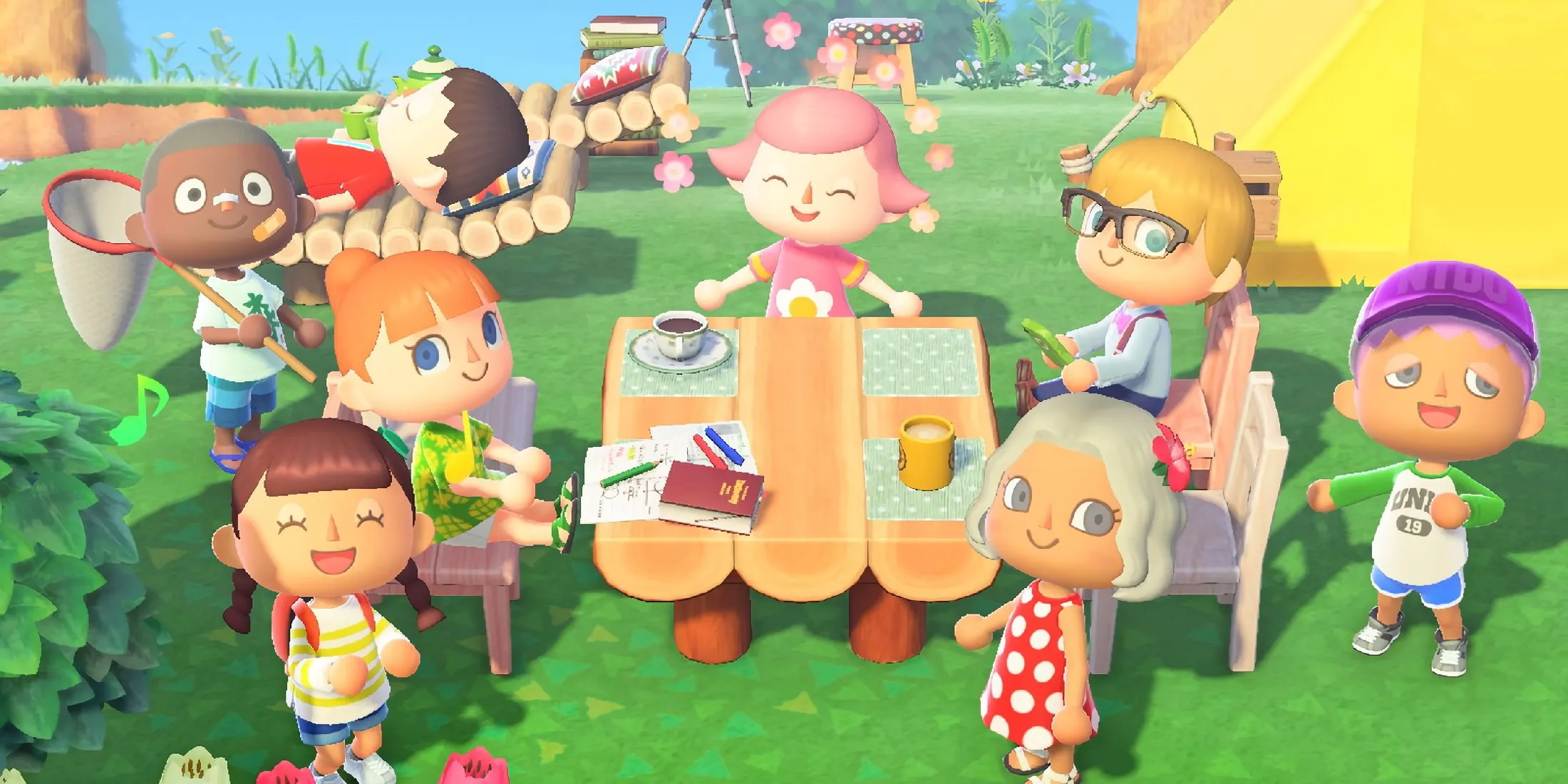 Villagers in Animal Crossing: New Horizons Campsite