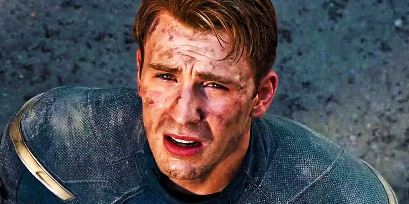 Chris Evans dans le rôle de Captain America dans la bataille finale des Avengers