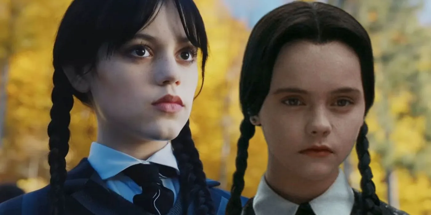 Christina Ricci e Jenna Ortega como Wednesday Addams