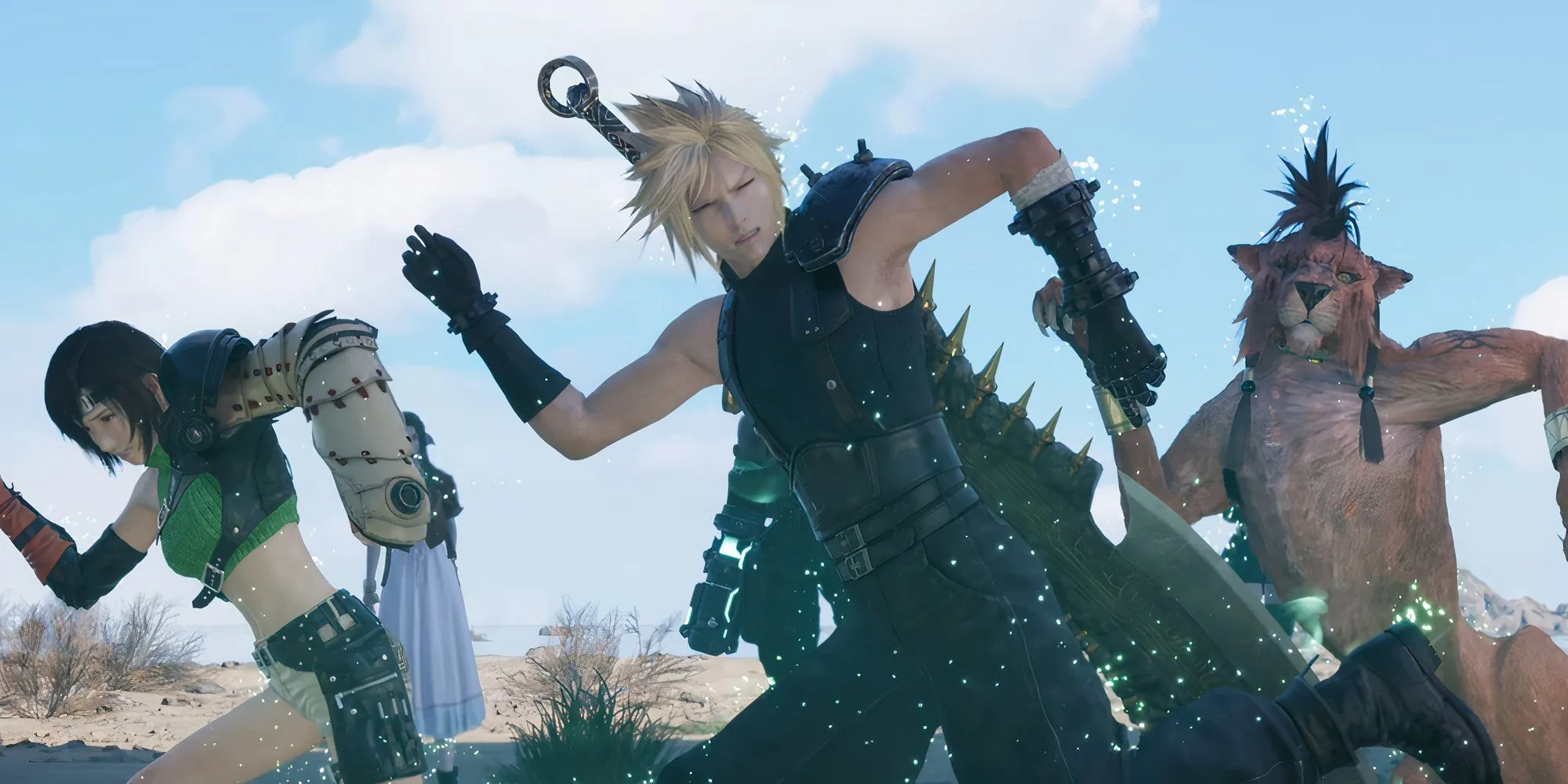 Cloud Strife, Red XIII, Nanaki e Yuffie em Final Fantasy 7 Rebirth