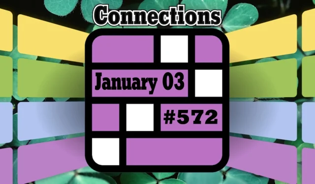 January 3, 2025 Connections Puzzle #572 Hints and Answers