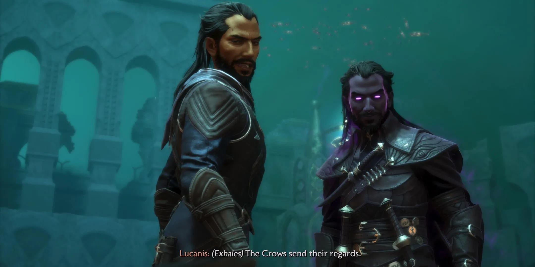 Lucanis y Spite en Dragon Age: The Veilguard