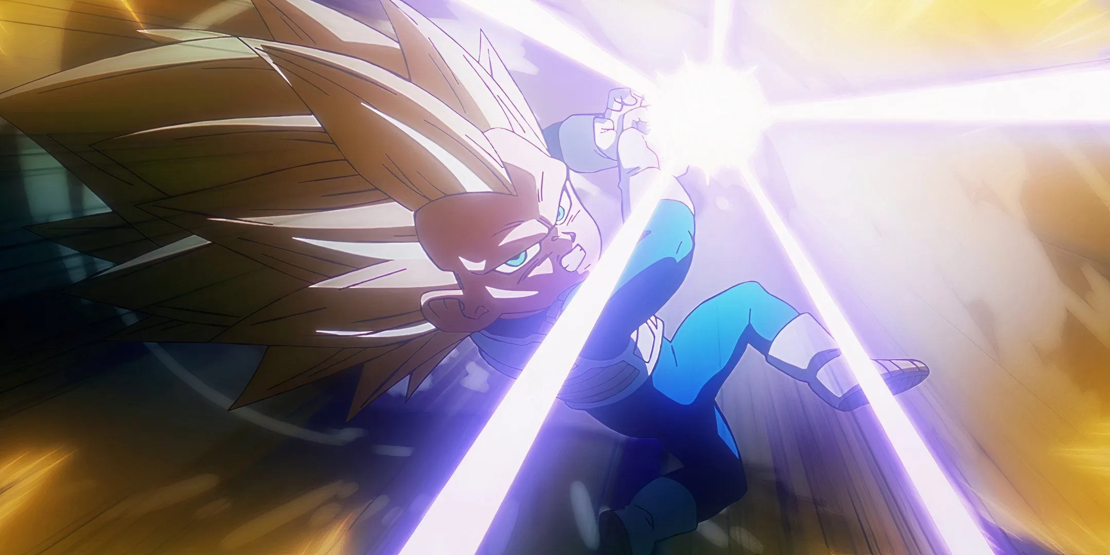 Vegeta Super Saiyan 3 utilisant le pistolet Galick