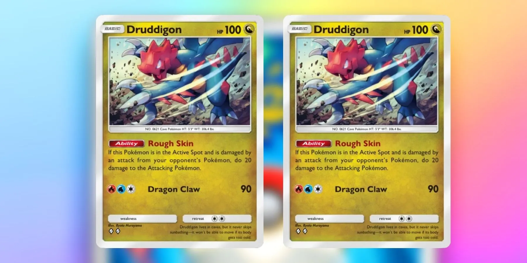 Dual Druddigon Pokémon cards