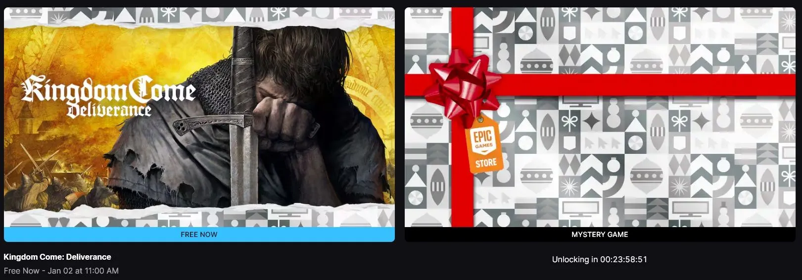 Epic Games Store Free Games Offer