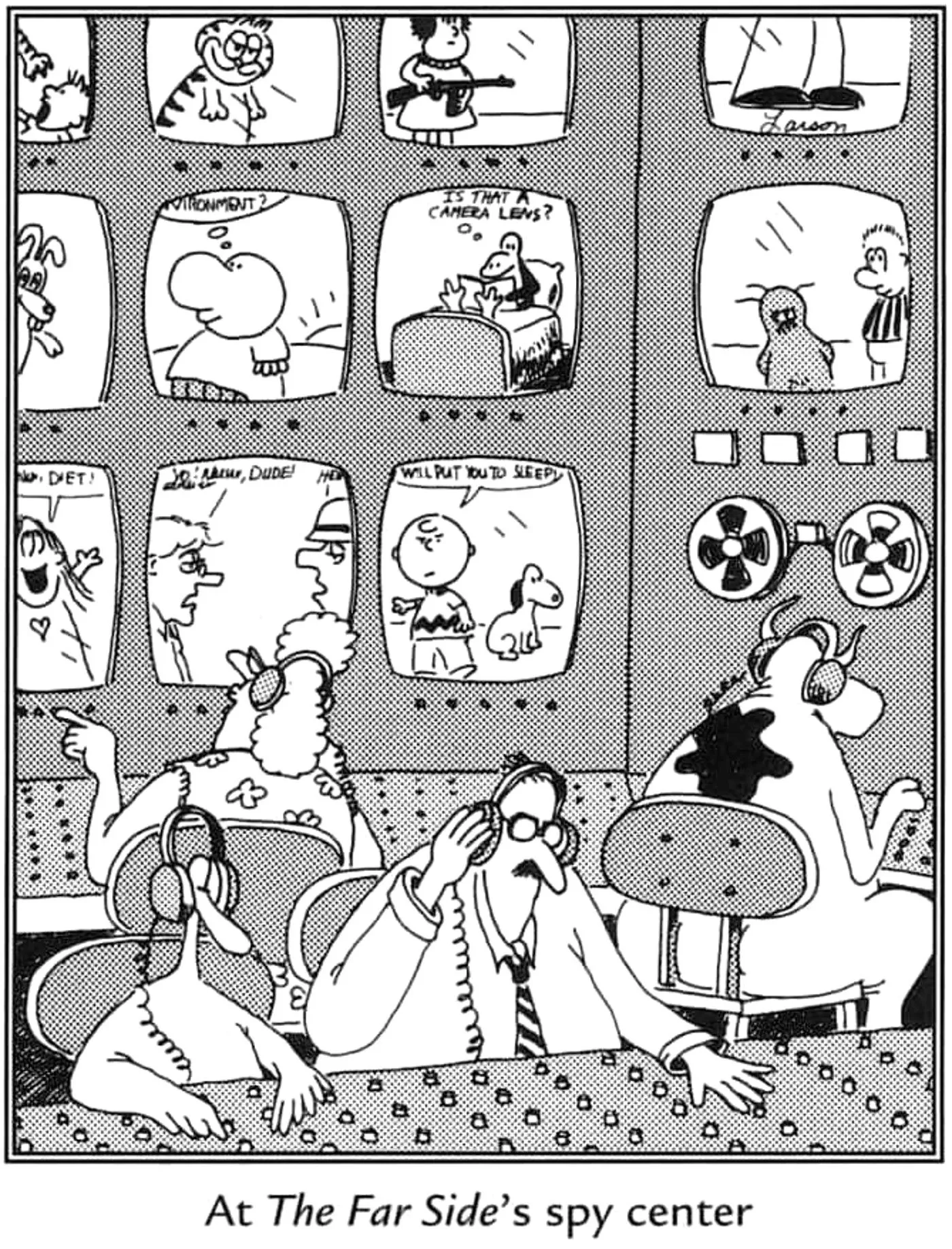 Personaggi di Far Side che spiano i rivali