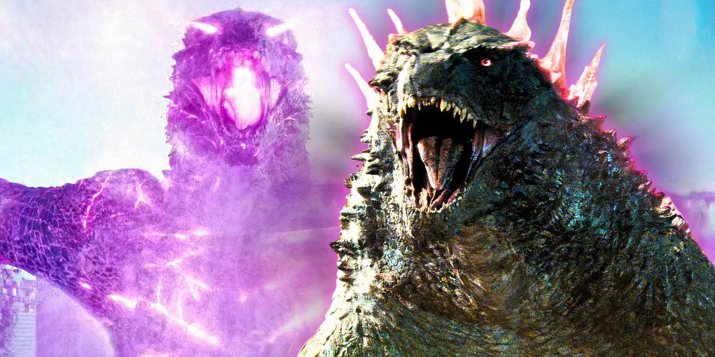 Godzilla liberando seus poderes em Godzilla x Kong