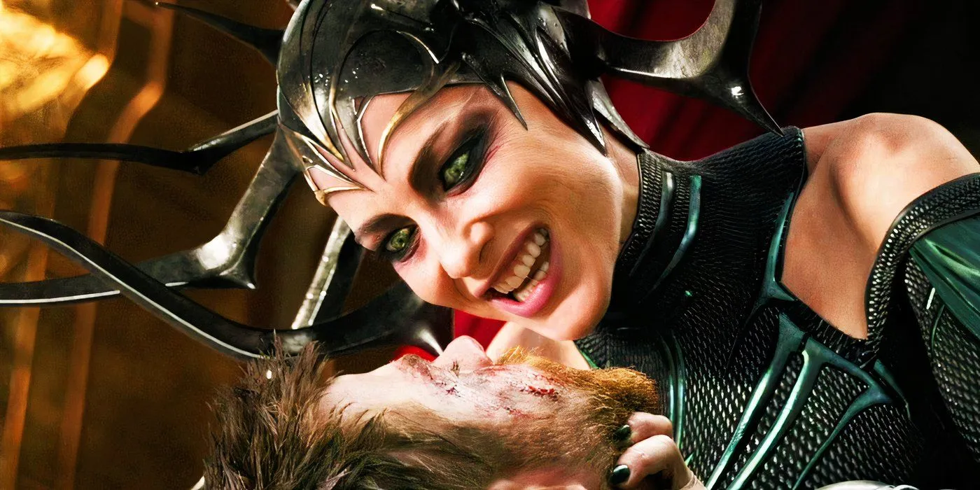 Hela prende l'occhio di Thor in Thor Ragnarok