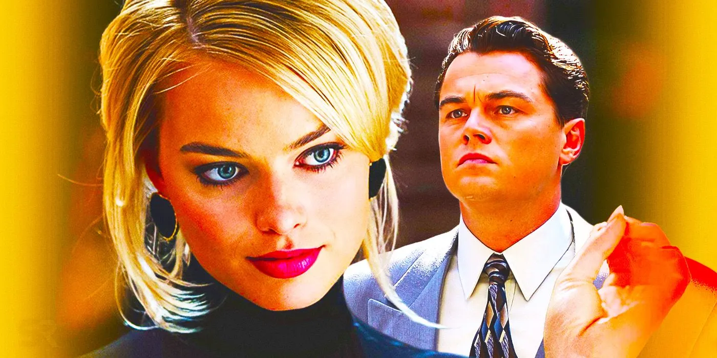 Margot Robbie e Leonardo DiCaprio in The Wolf of Wall Street