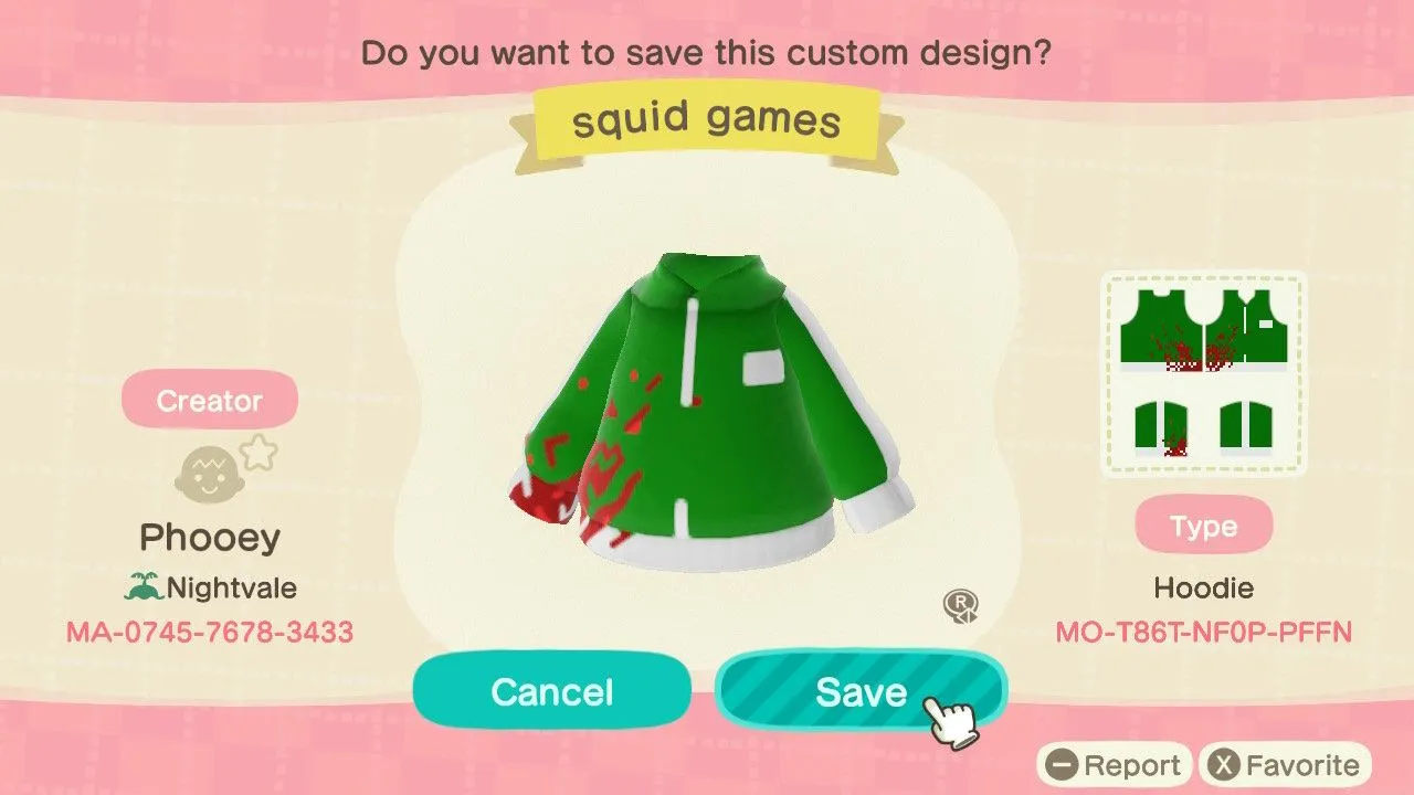 Cosplay zum Thema „Squid Game“ in Animal Crossing