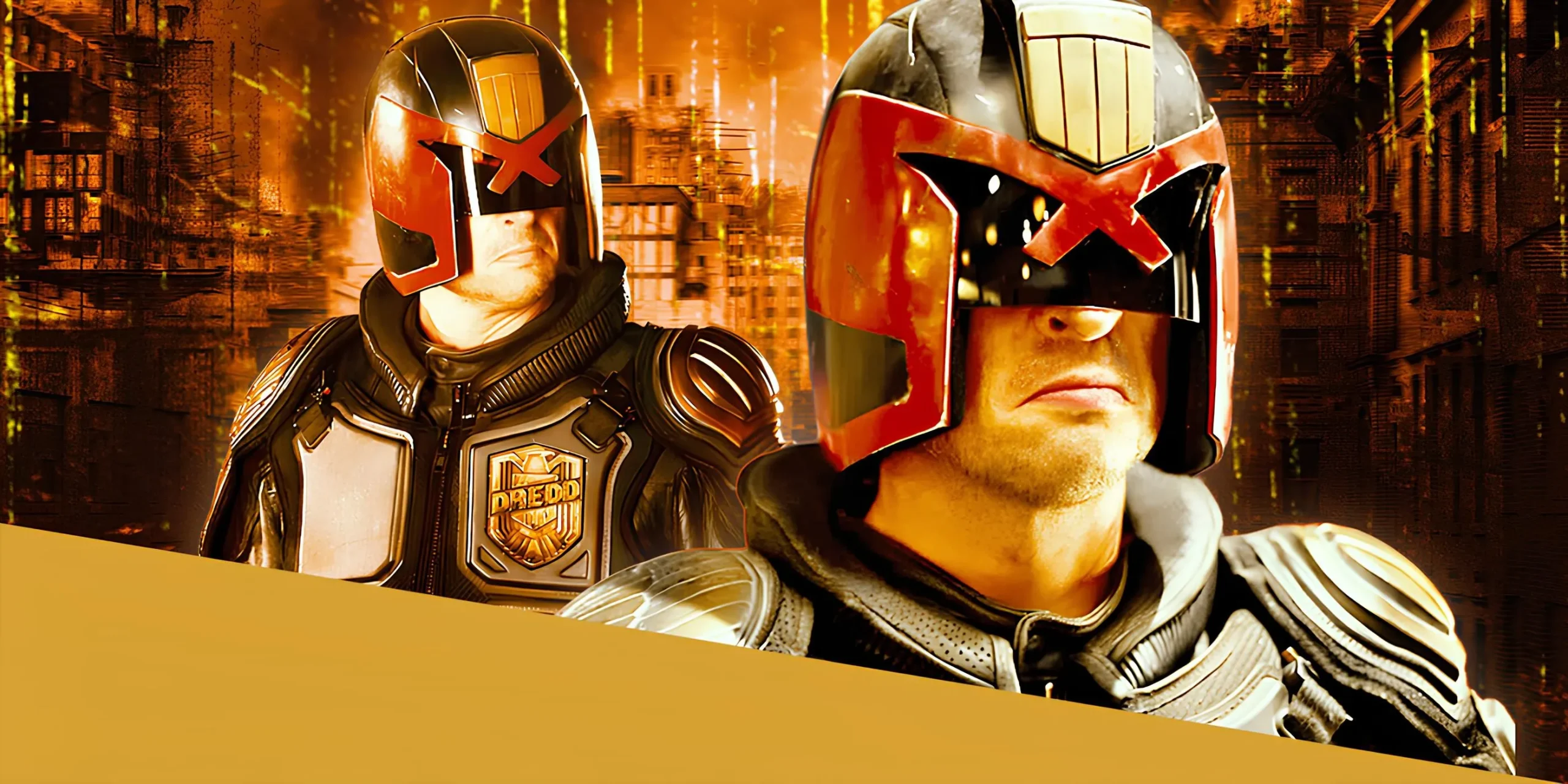 Karl Urban nel ruolo del giudice Dredd nel film Dredd del 2012