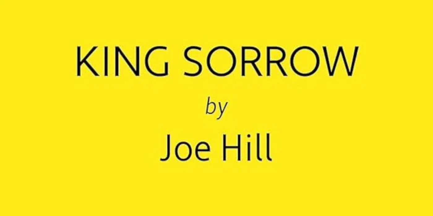 King Sorrow temporary cover featuring bold yellow and black design