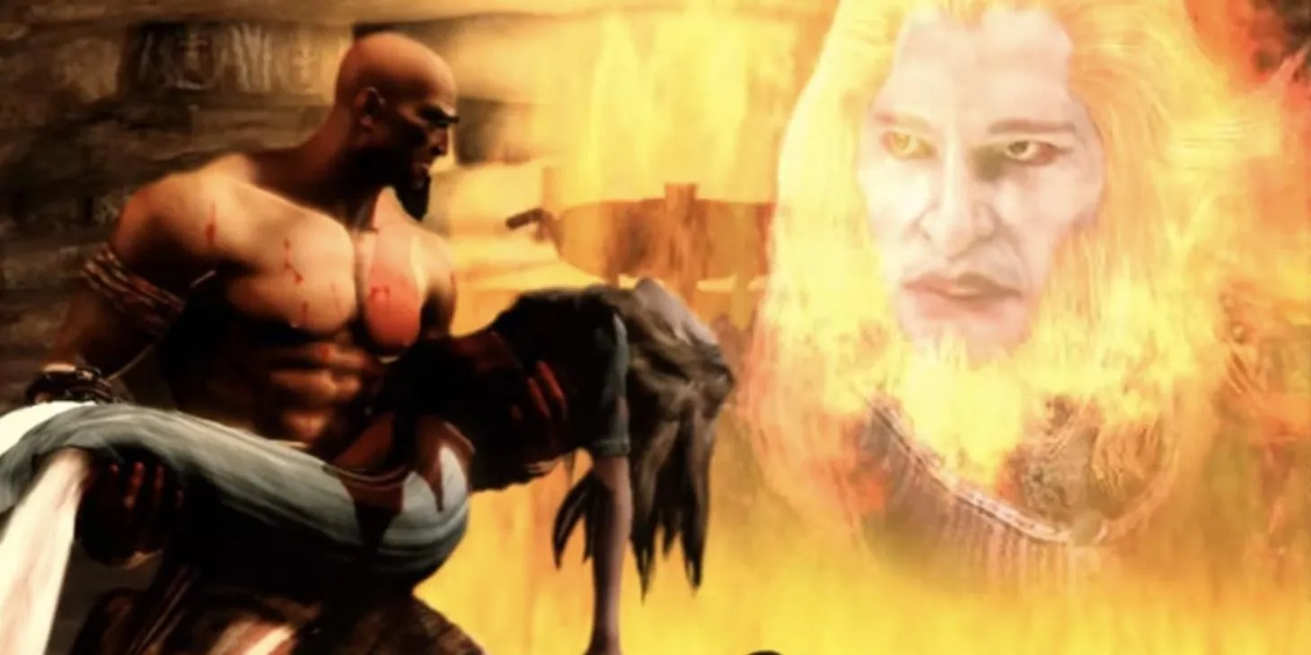 Kratos, sa femme et Arès dans God of War 2005