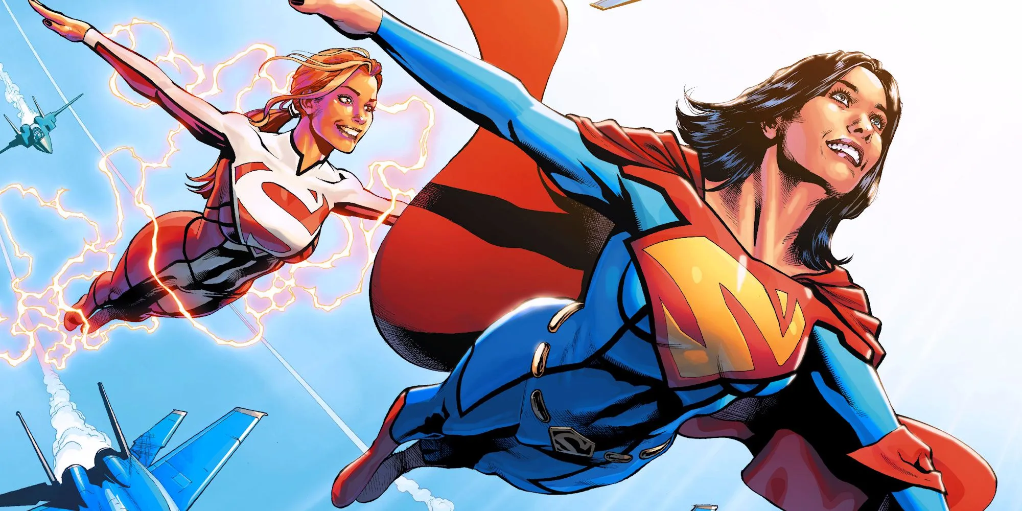 Comic-Kunst: Lois Lane und Lana Lang fliegen als Superwoman