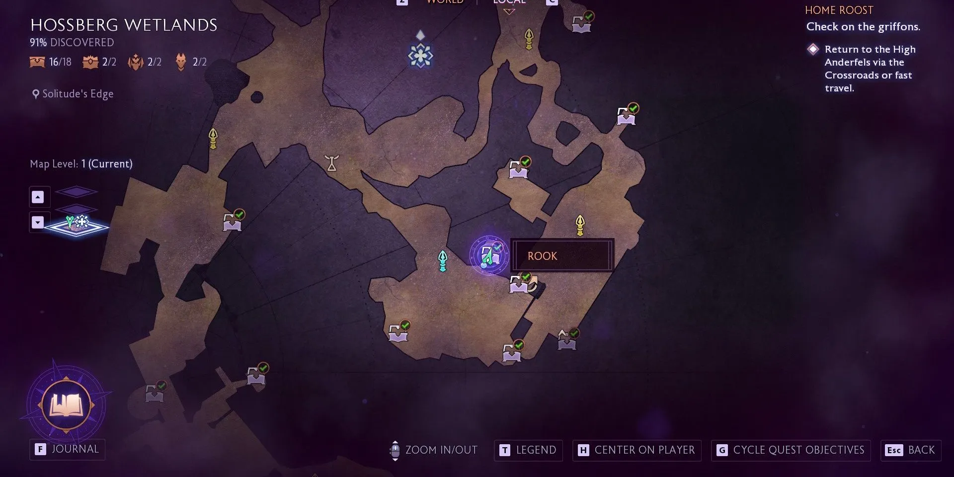 Map showing flower locations in Solitude's Edge