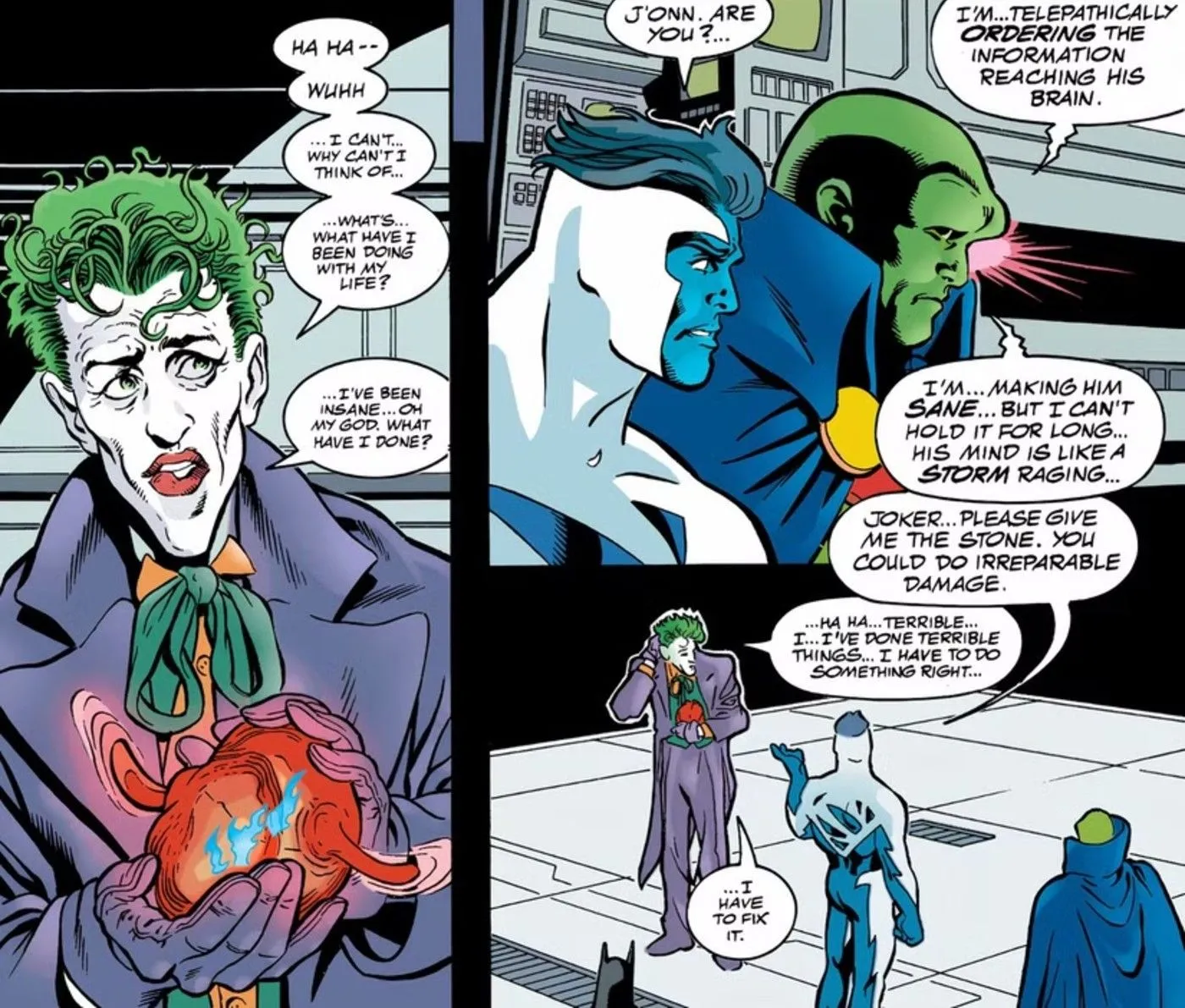 Martian Manhunter arregla el cerebro del Joker