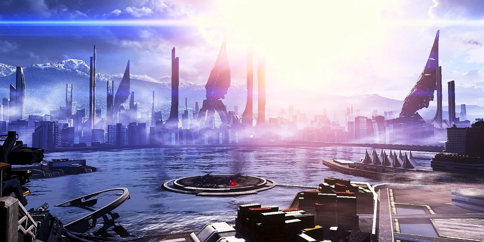 The view on Earth as seen during the Reaper attack in Mass Effect 3.