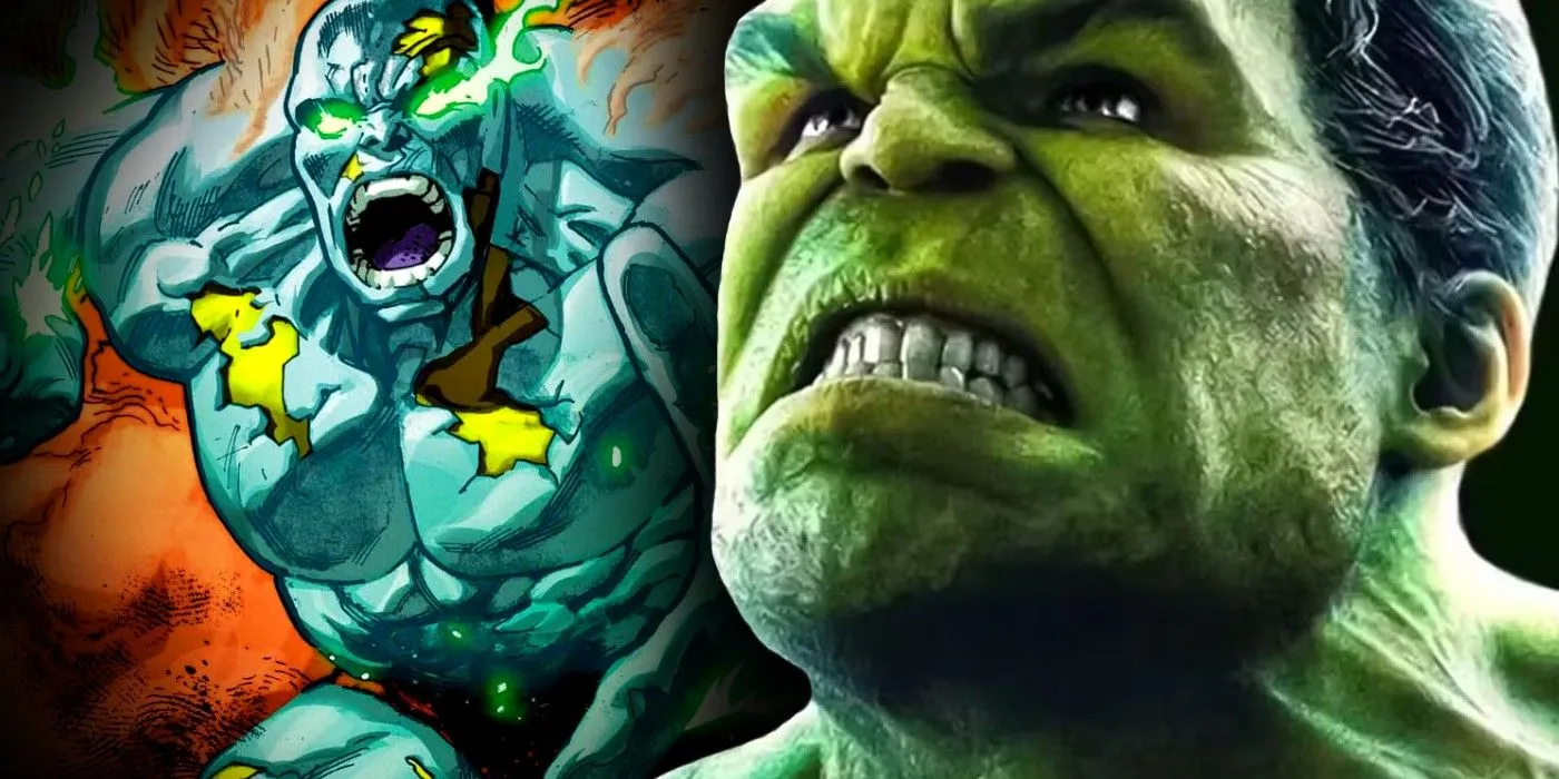 mcu hulk e hulk prateado em forma de quadrinhos