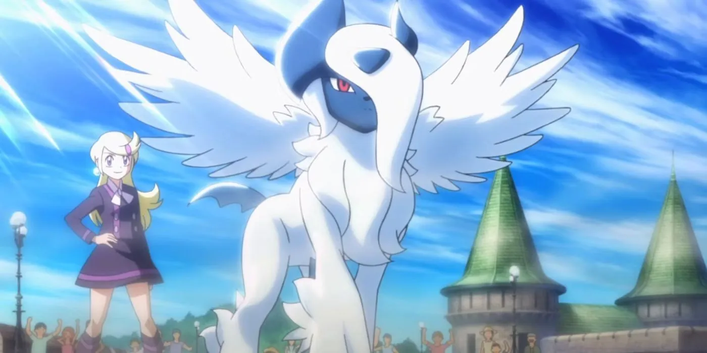 Mega Absol im Pokémon-Anime.