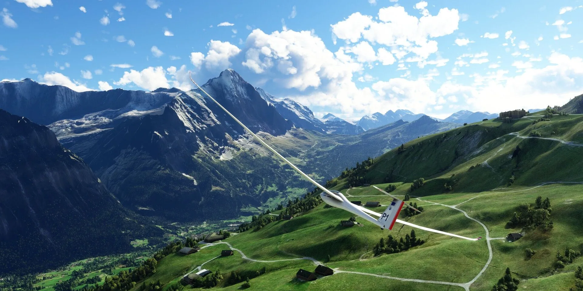 Vol en montagne dans Microsoft Flight Simulator