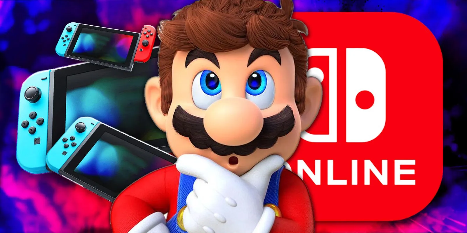 Mario zastanawia się nad konsolami Nintendo Switch