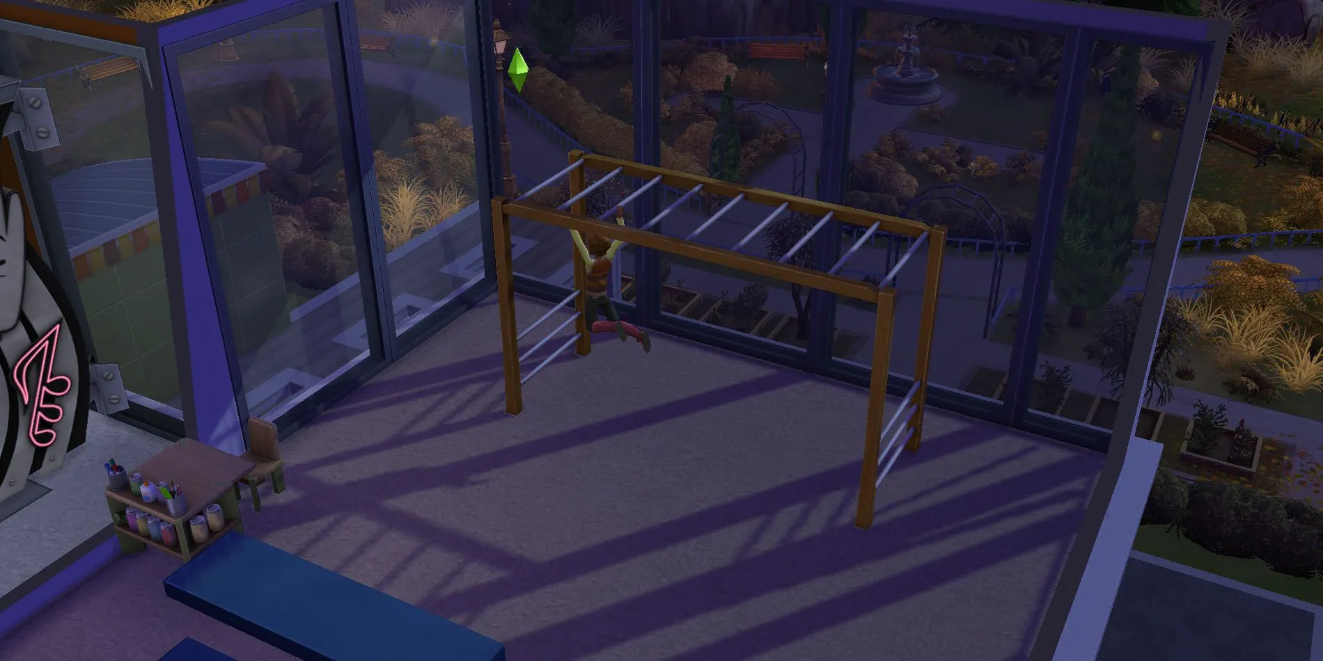 Iluminación insuficiente en un solar compartido en Los Sims 4