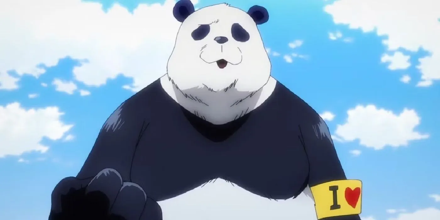 Panda against a blue sky in Jujutsu Kaisen