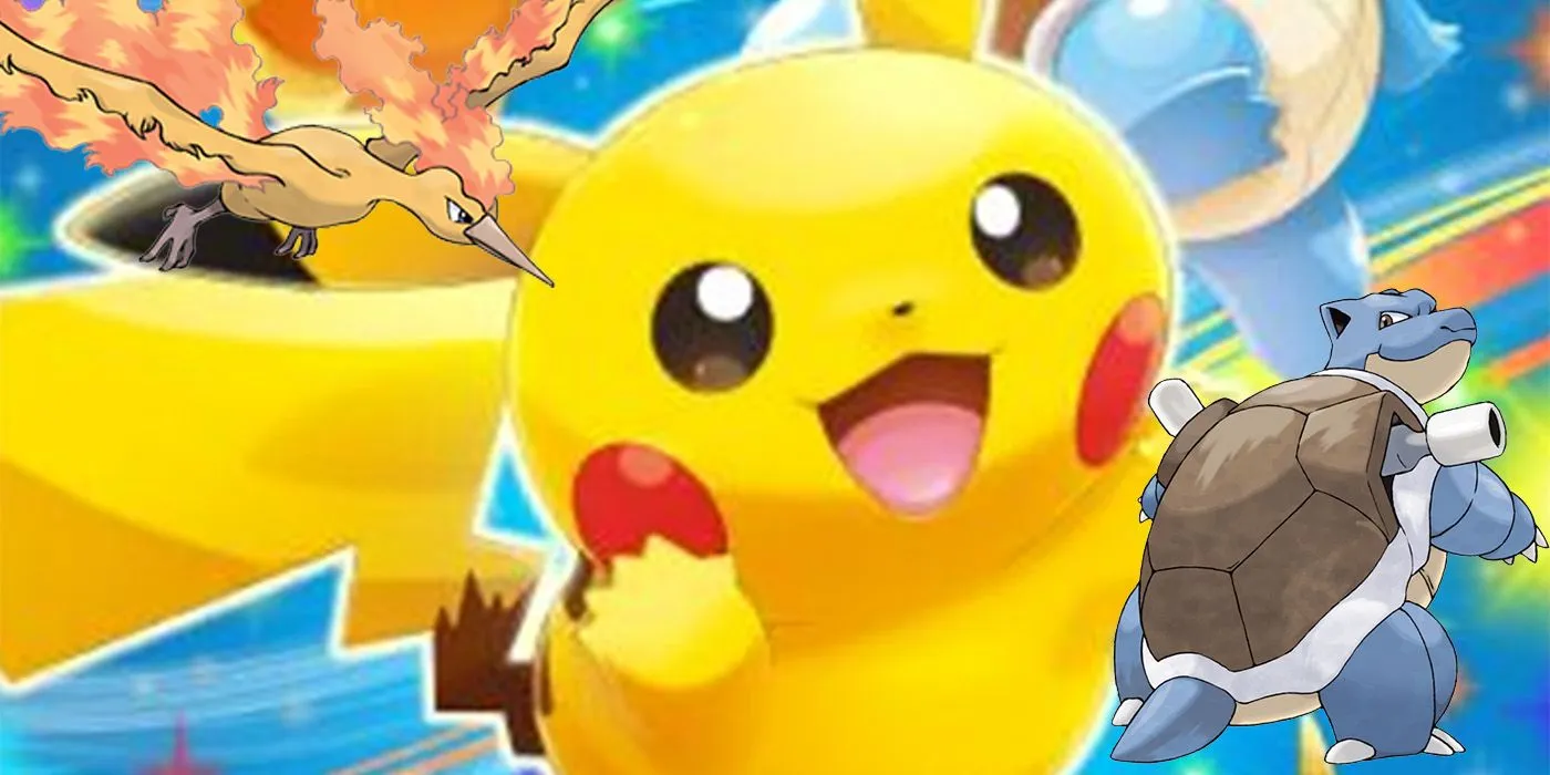 Pikachu, Moltres e Blastoise