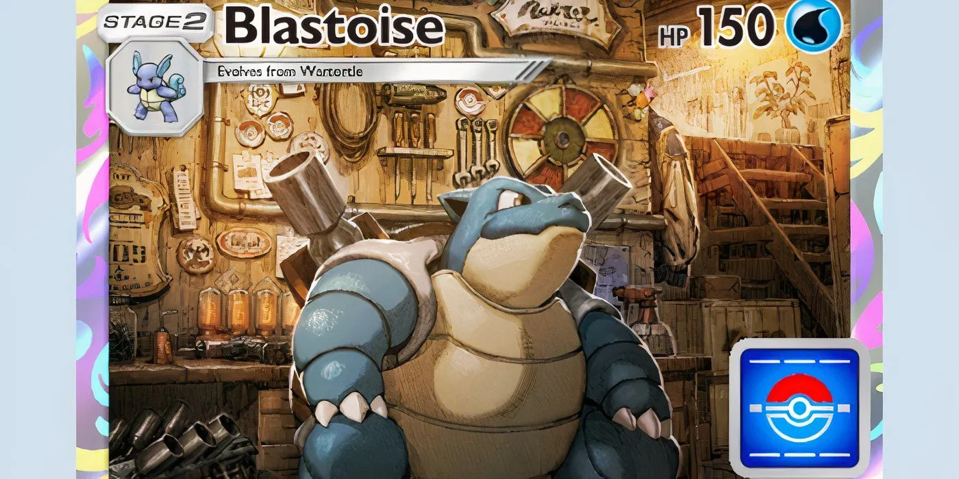 Carte promotionnelle Blastoise dans Pokemon TCG Pocket.