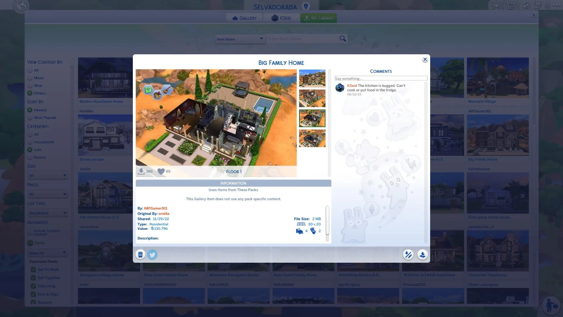 Reseñas de la galería en Los Sims 4