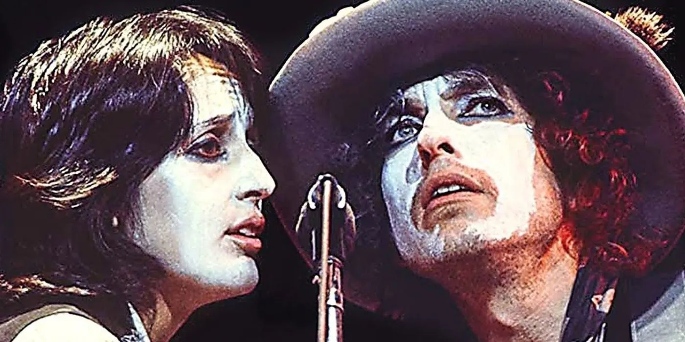 Bob Dylan e Joan Baez durante a turnê Rolling Thunder Revue