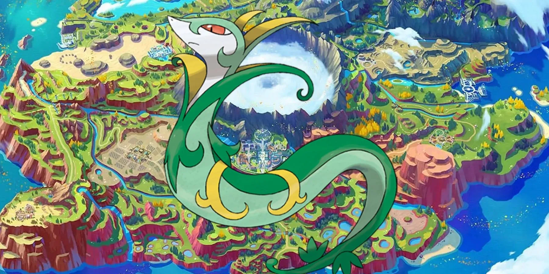 一張以 Serperior 為特色的 Paldean 地圖，可能會出現在下一個 7 星神奇寶貝 Scarlet & Violet Tera Raid 中。