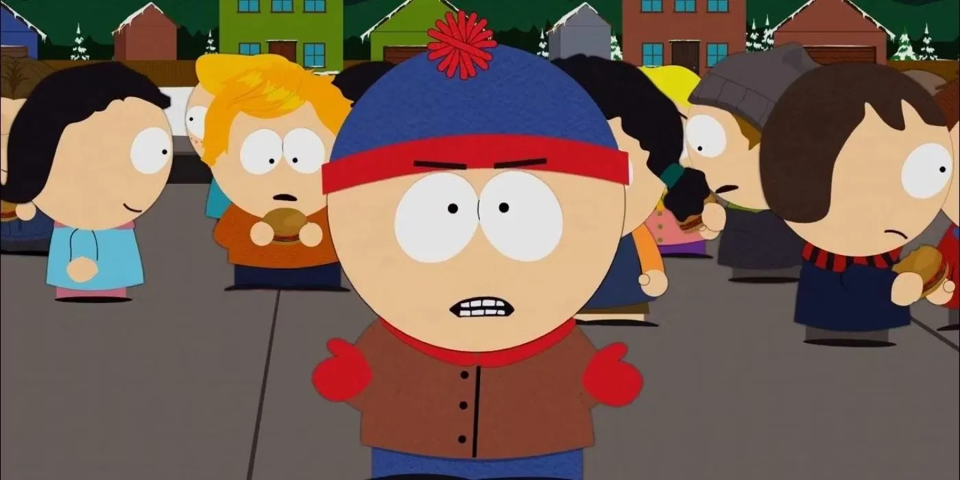 Stan a l'air frustré sur le terrain de jeu de South Park