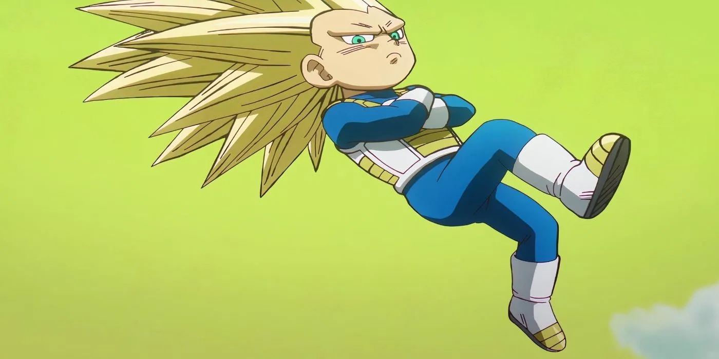 Vegeta w Super Saiyan 3 latający