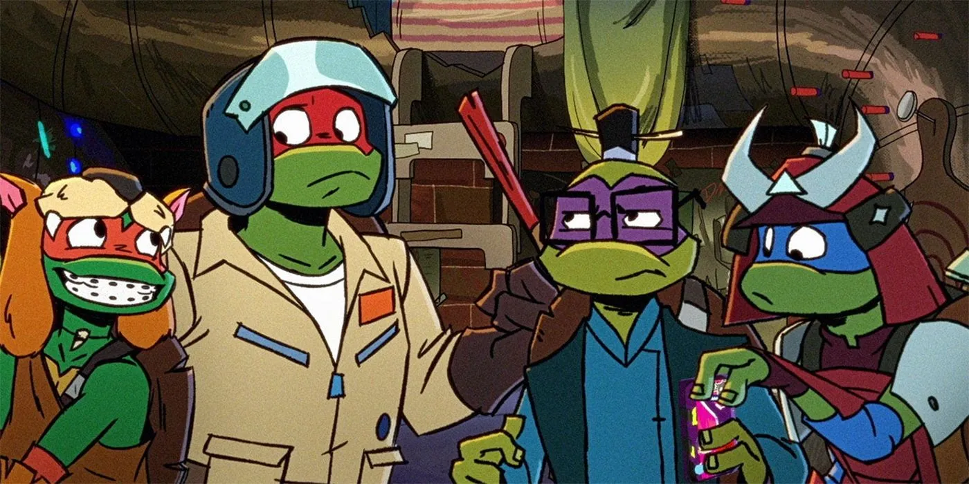 Os quatro irmãos em Tales of the Teenage Mutant Ninja Turtles