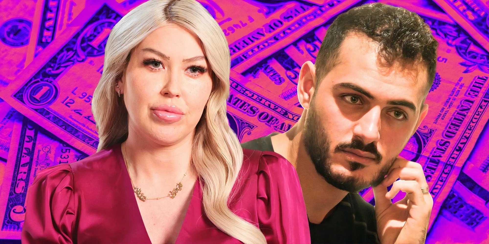 Tigerlily Taylor e Adnan Abdelfattah com notas de dólar