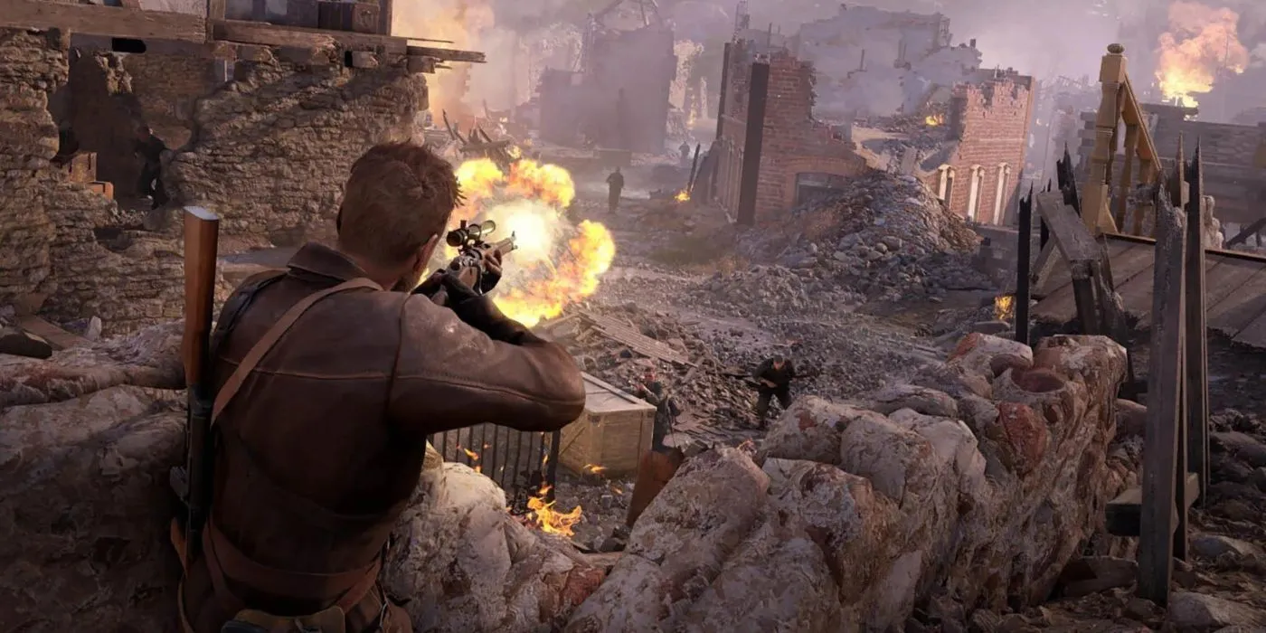 Sniper Elite: Cena de ação de resistência