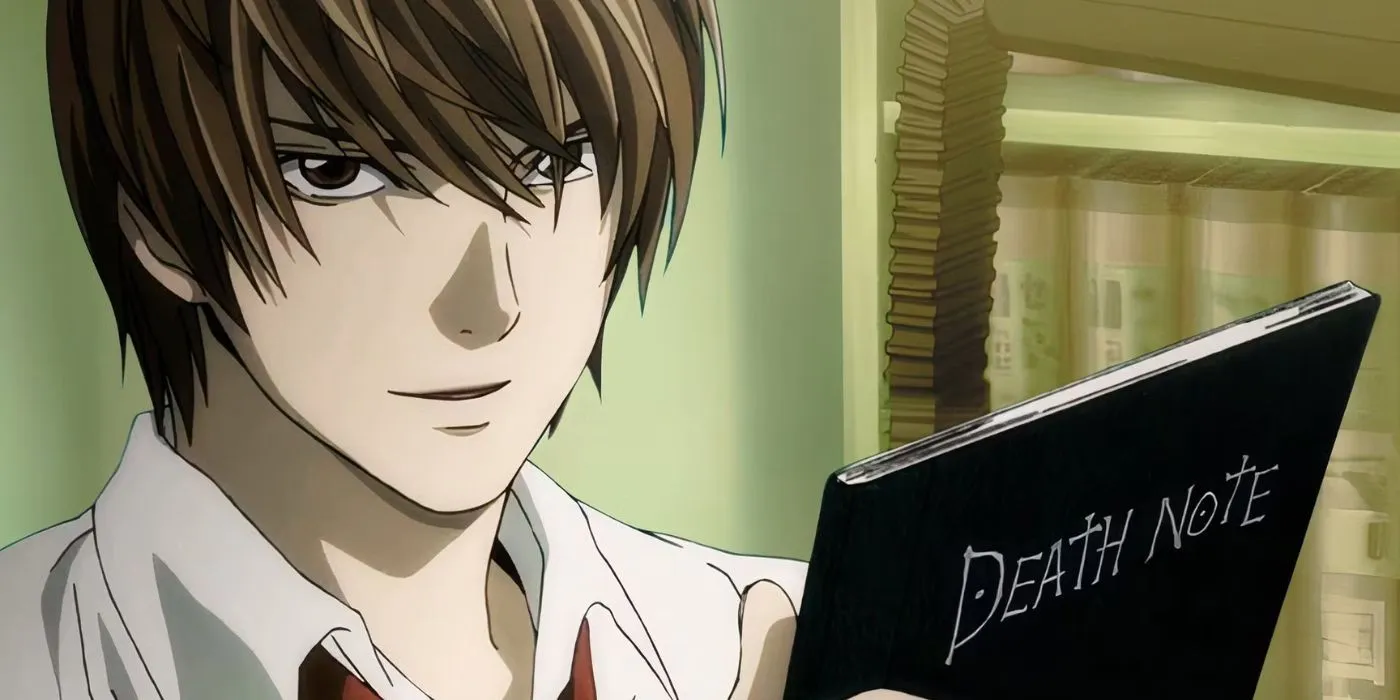 Light Yagami segurando o Death Note