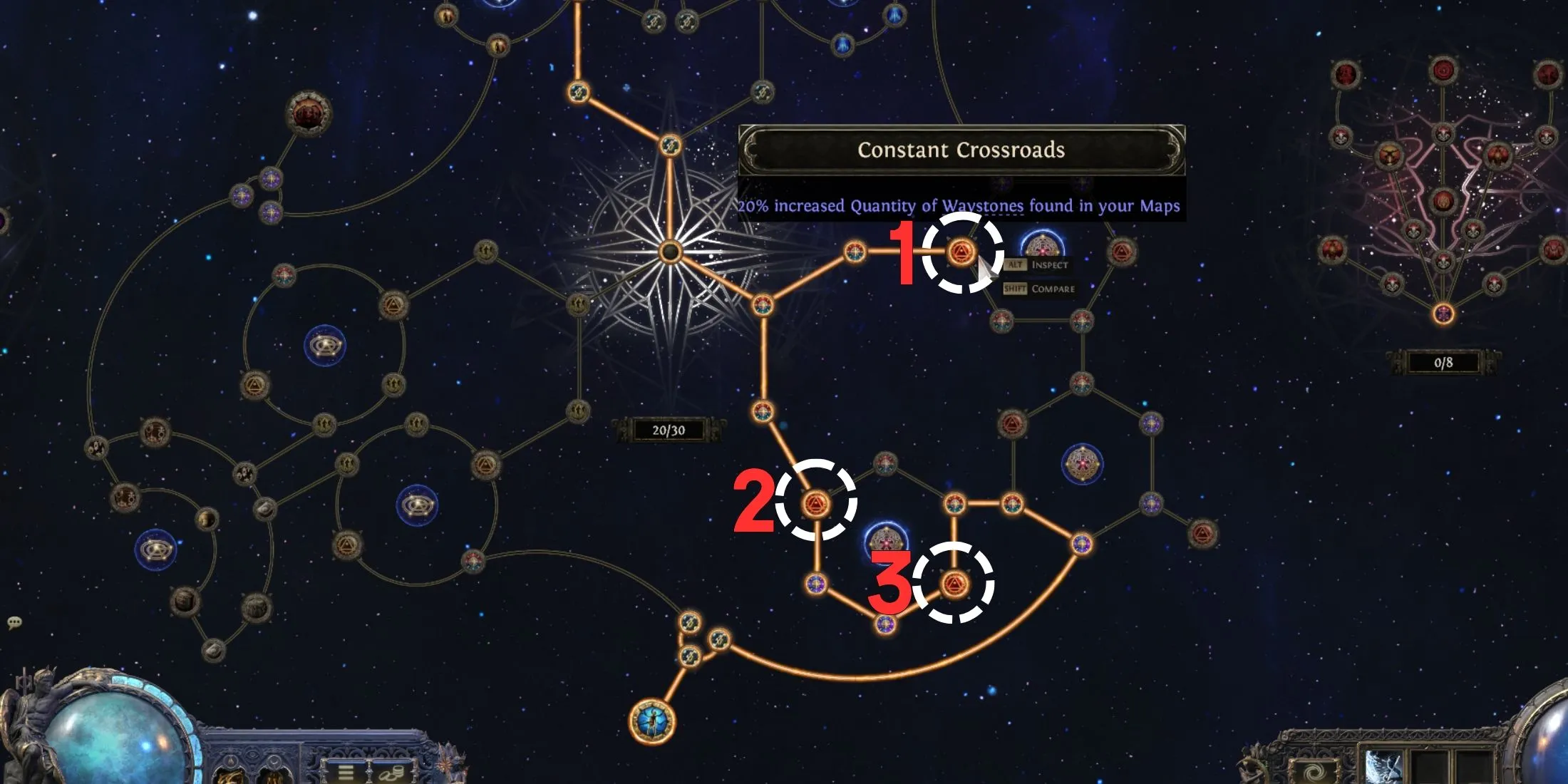 Les nœuds de l'arbre Atlas augmentent avec Waystone dans Path of Exile 2