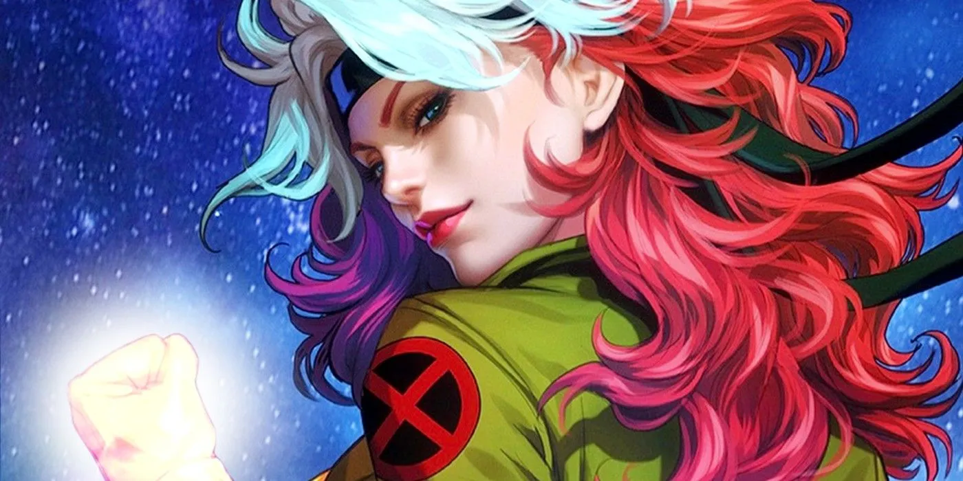 Comic book art: X-Men's Rogue with a glowing fist