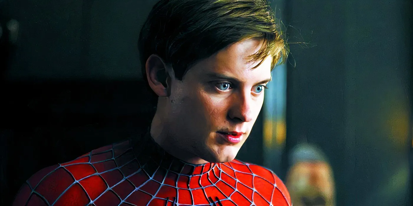 El joven Tobey Maguire como Spider-Man