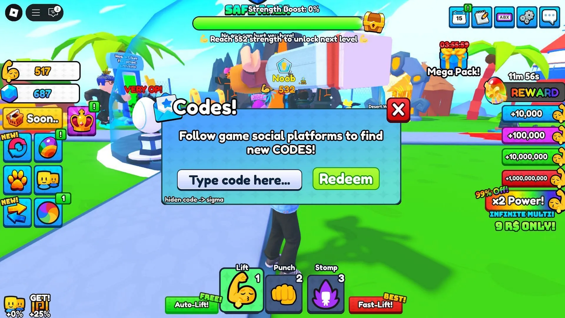 The code redemption screen (Image via Roblox) The code redemption screen (Image via Roblox)