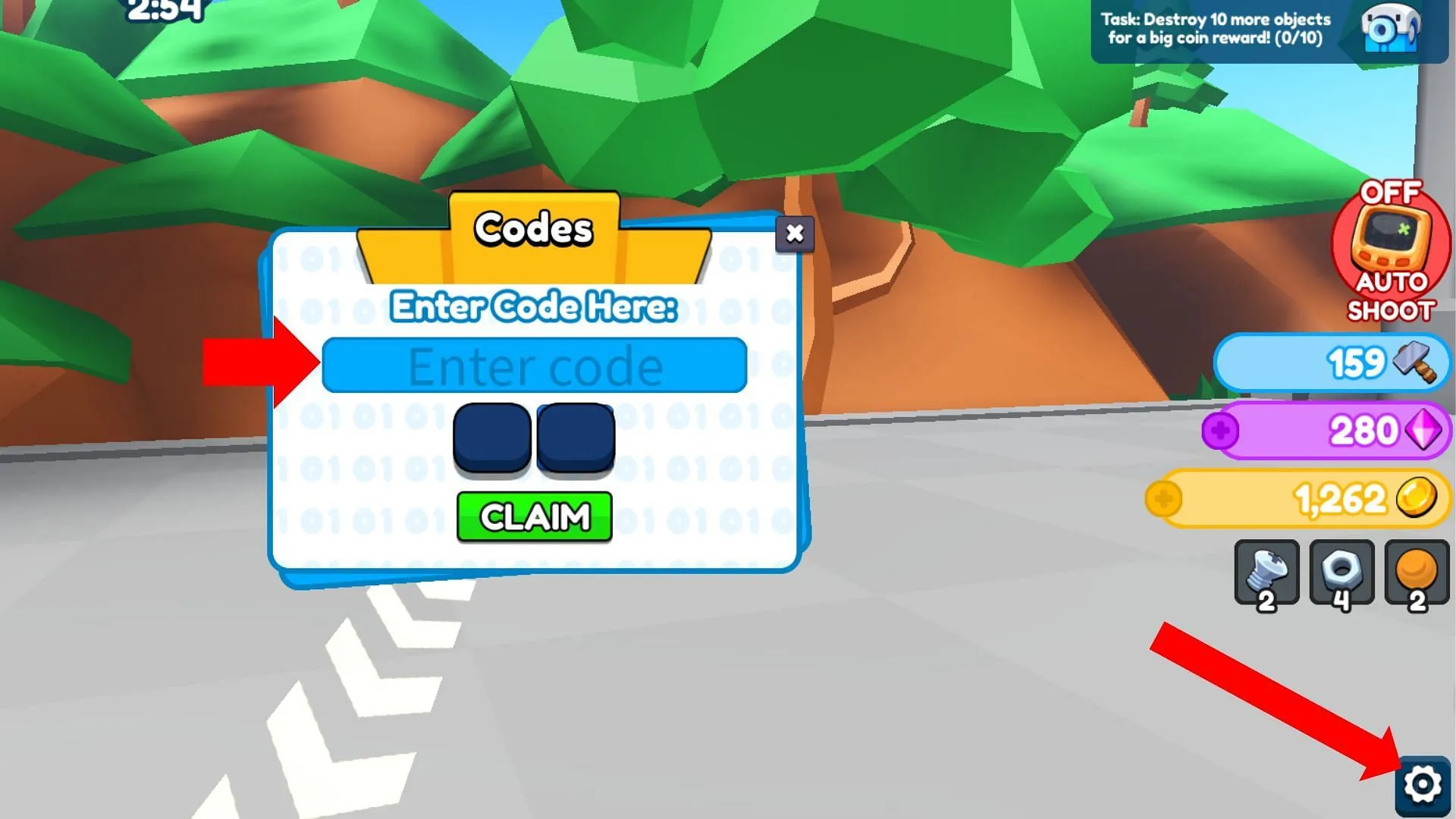 Use uppercase letters when typing each code (Image via Roblox) Use uppercase letters when typing each code (Image via Roblox)