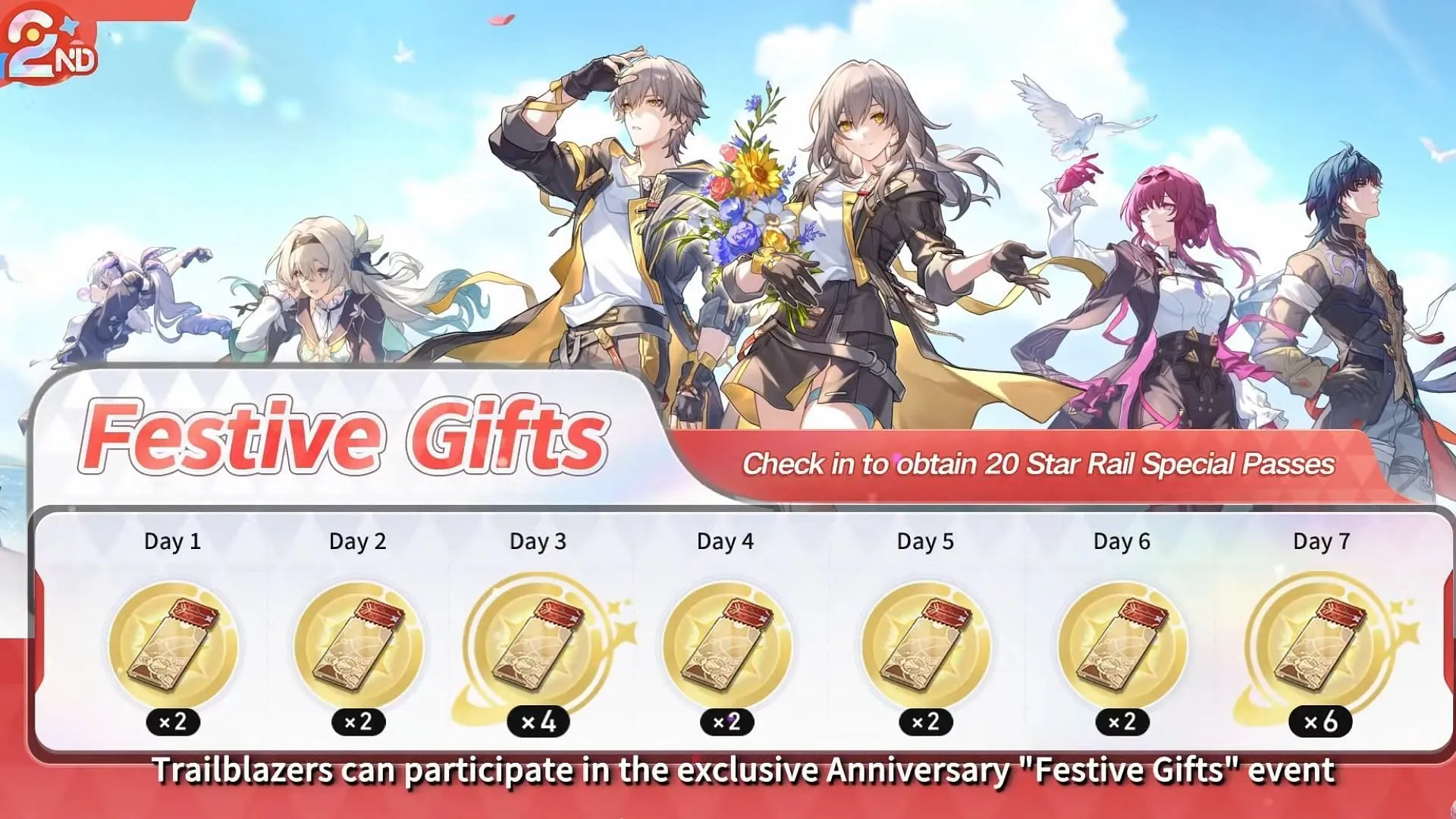 Players can acquire 20 Special Passes from the Festive Gifts event (Image via HoYoverse)