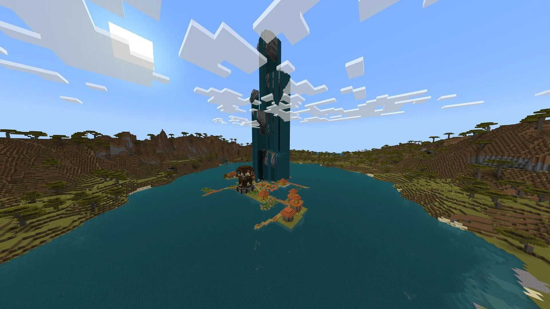 This Minecraft seed showcases another very strange terrain generation bug (Image via Mojang) This Minecraft seed showcases another very strange terrain generation bug (Image via Mojang)