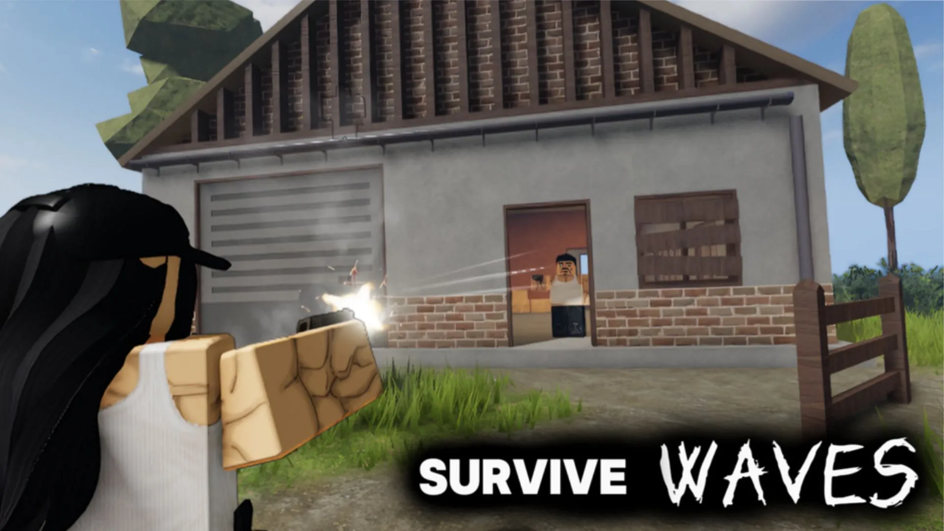 Shoot enemies to survive waves (Image via Roblox) Shoot enemies to survive waves (Image via Roblox)