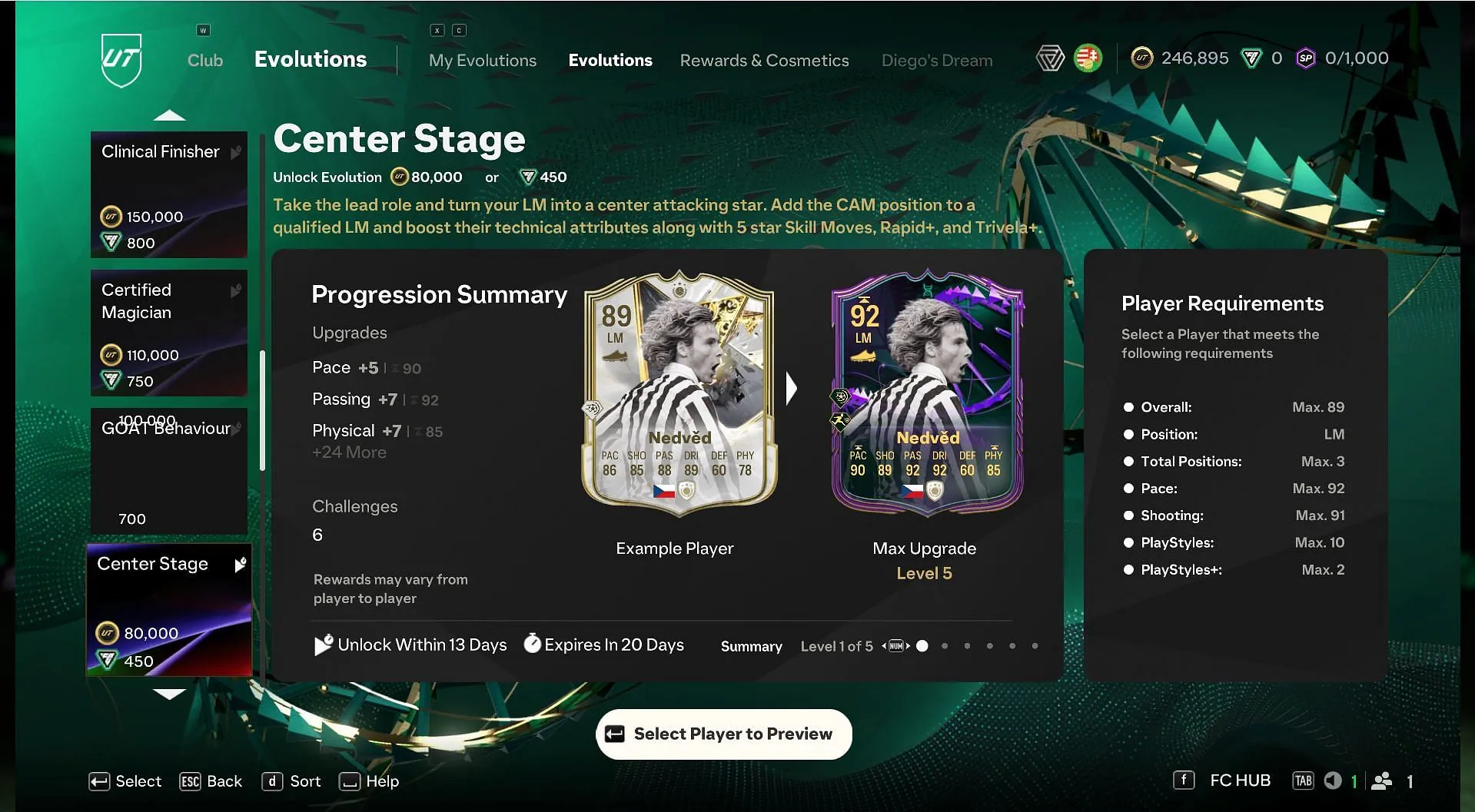 The latest EVO requirements (Image via EA Sports)