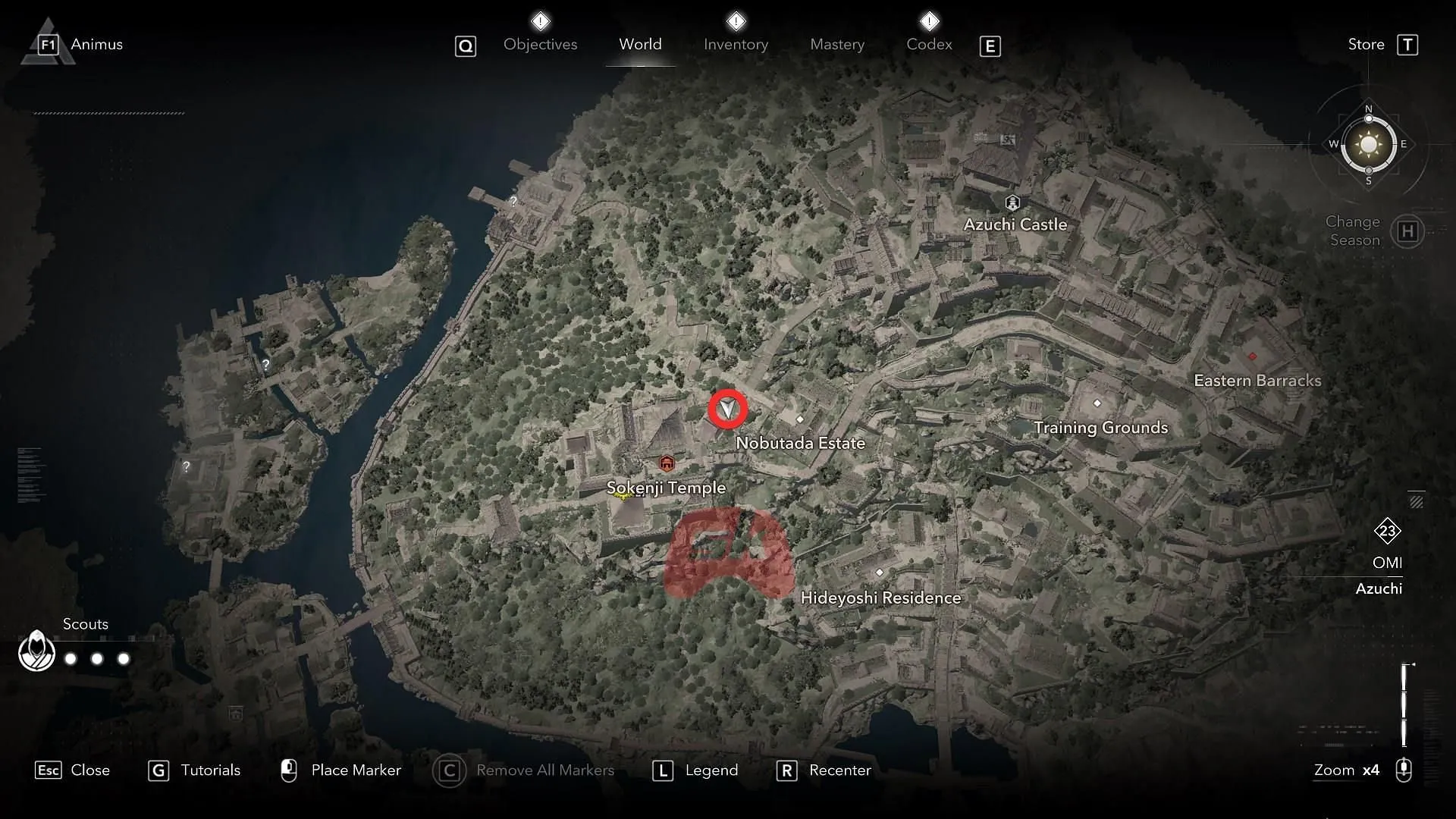Location of the first Lost Page in Sokenji Temple (Image via Sportskeeda Gaming || Ubisoft)
