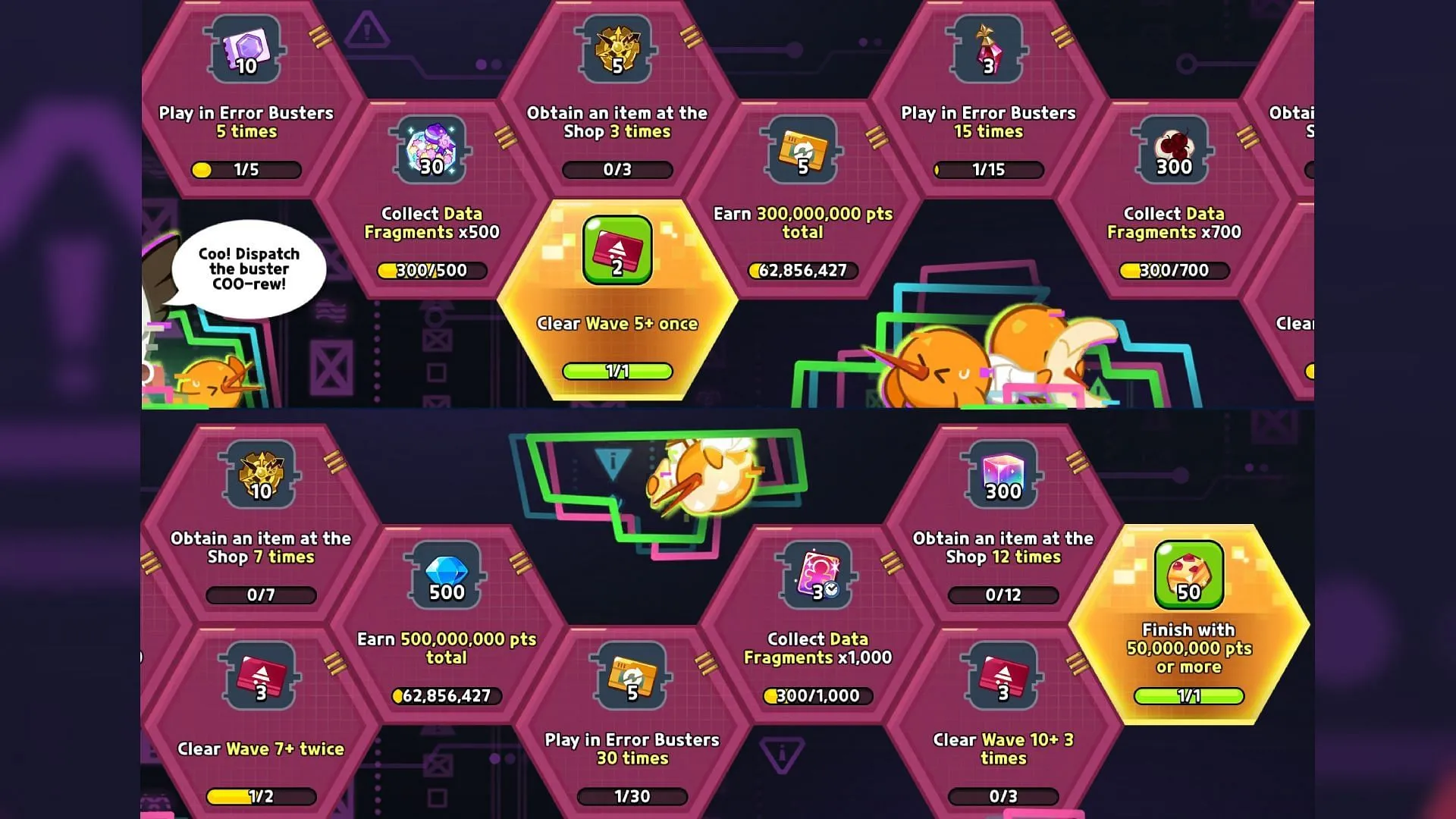 Missions and rewards in the CRK Error Busters 2 (Image via Devsisters) Missions and rewards in the CRK Error Busters 2 (Image via Devsisters)